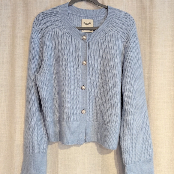 Abercrombie & Fitch Sweaters - Abercrombie & Fitch Light Blue Cardigan Sweater